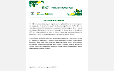 Boletim Técnico – Sistemas Agroflorestais