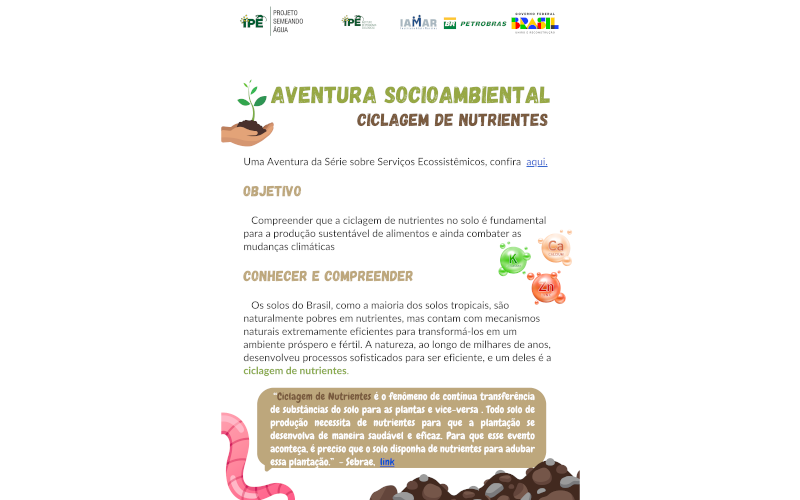 Aventura socioambiental: Ciclagem de Nutrientes