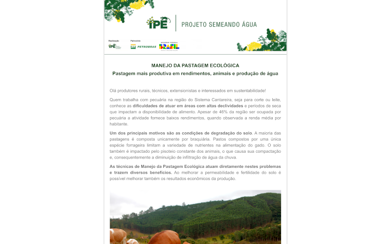 Boletim Técnico – Manejo da Pastagem Ecológica