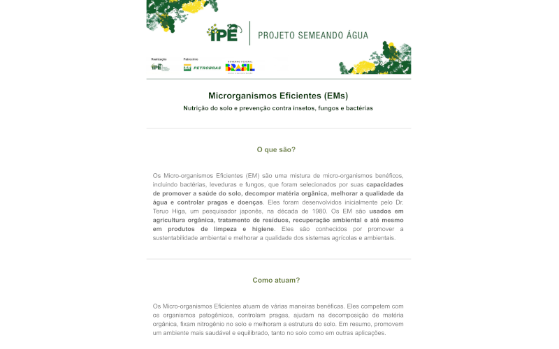 Boletim Técnico – Microrganismos Eficientes (EMs)